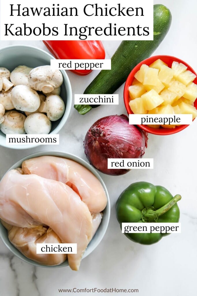 Hawaiian Chicken Kabobs Recipe ingredients