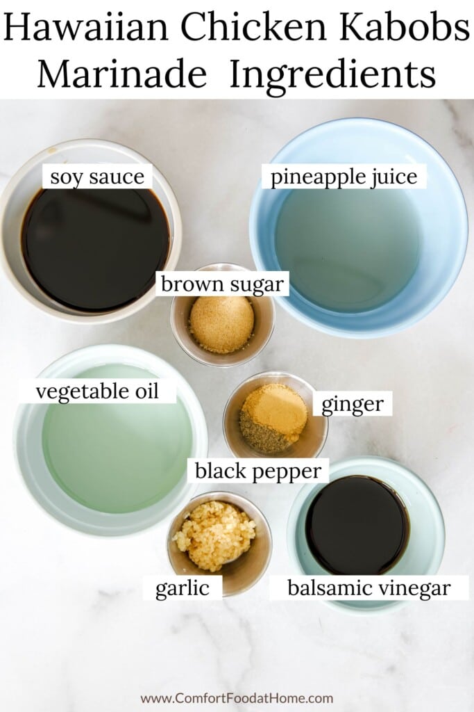 Hawaiian Chicken Kabobs Recipe marinade ingredients