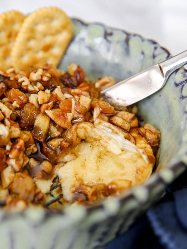 Baked Brie with Apples, Pecans and Raisins