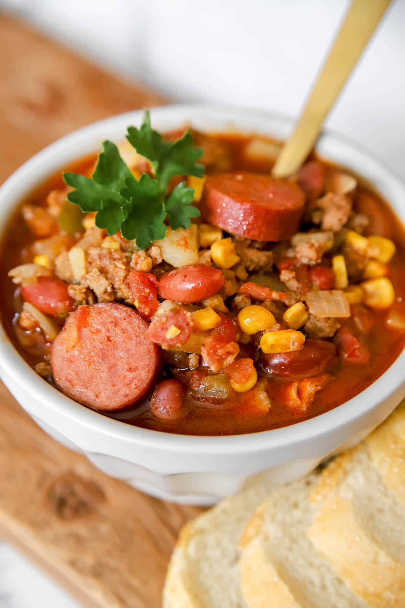 hearty cowboy stew recipe served with bread