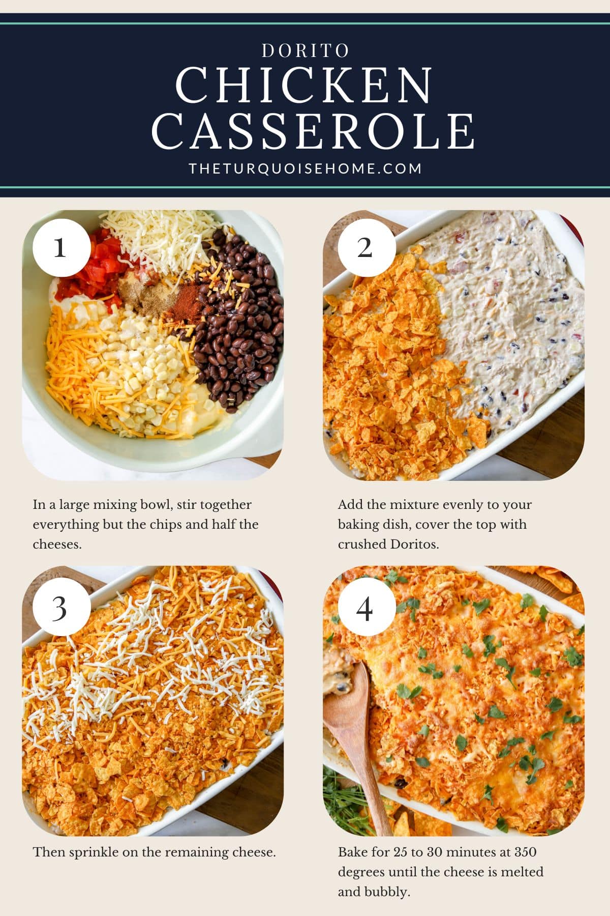Dorito chicken casserole steps