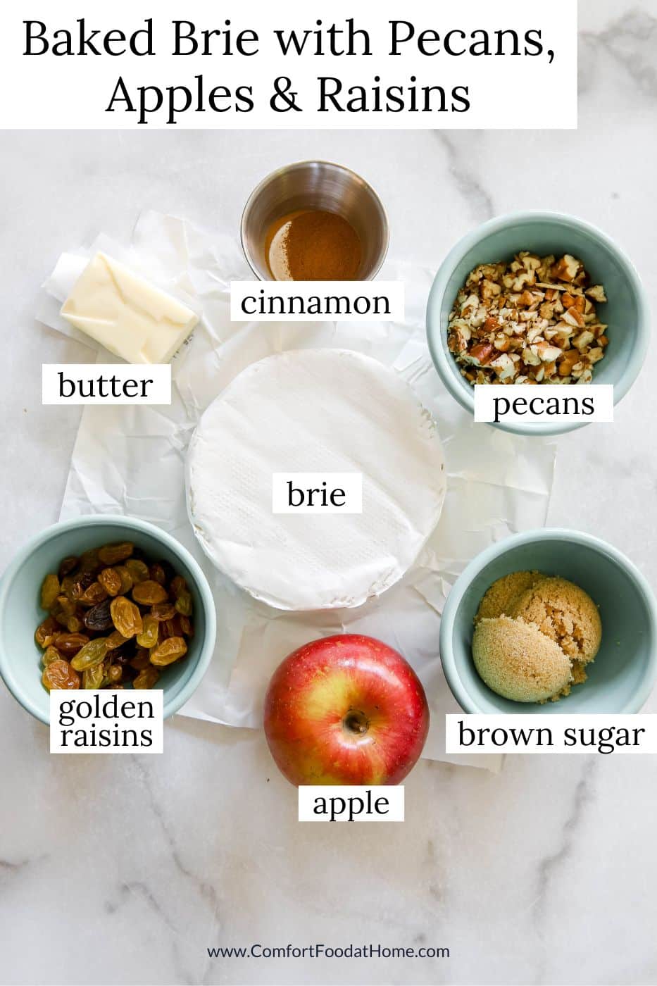 baked brie with apples, pecans and raisins ingredients