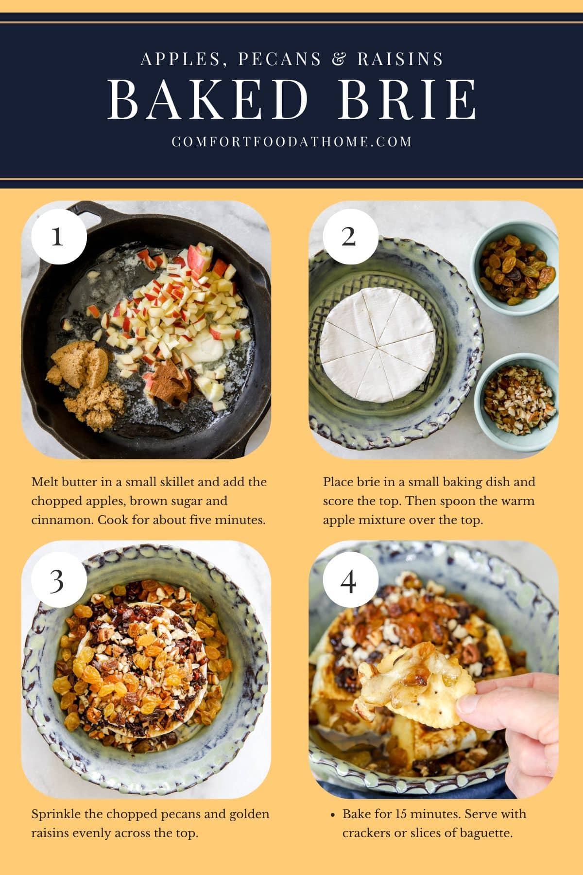 baked brie process steps for recipe