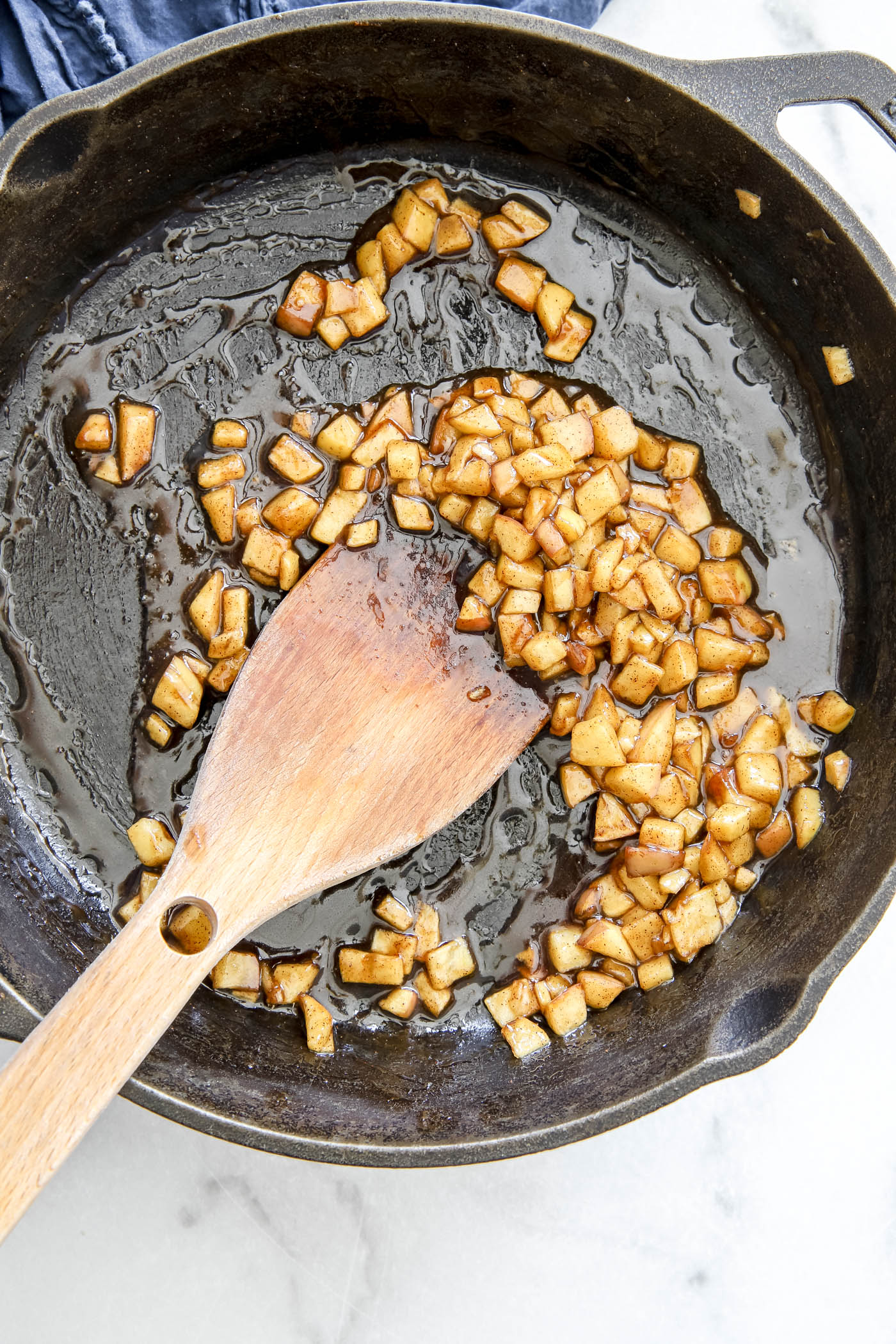 sautéed apples for baked brie appetizer.