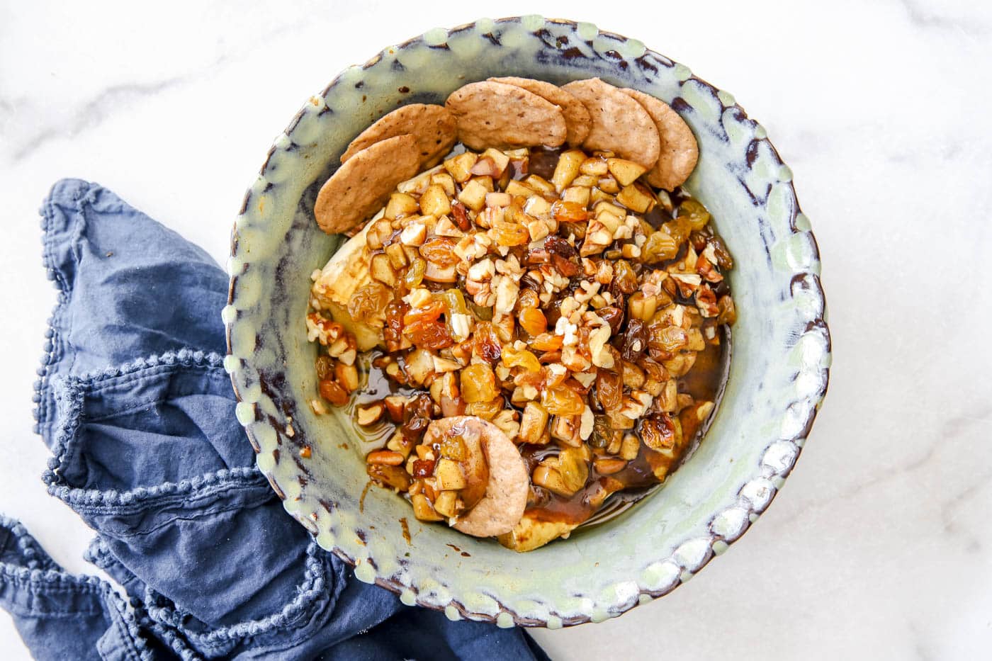 serve baked brie with crackers