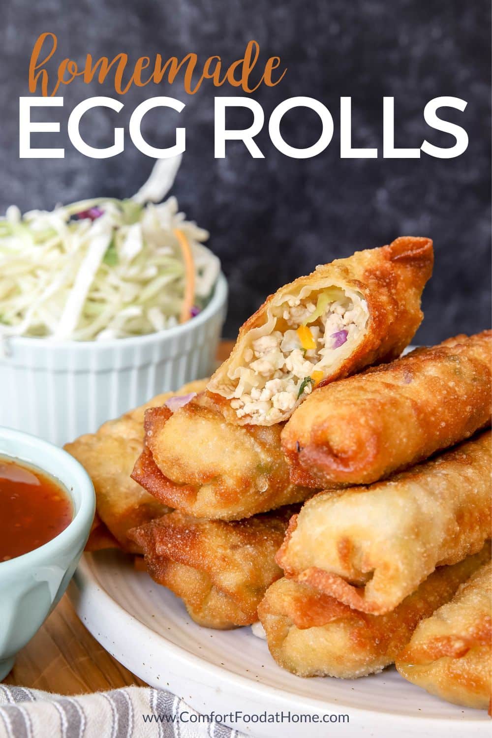 homemade egg rolls with dipping sauce