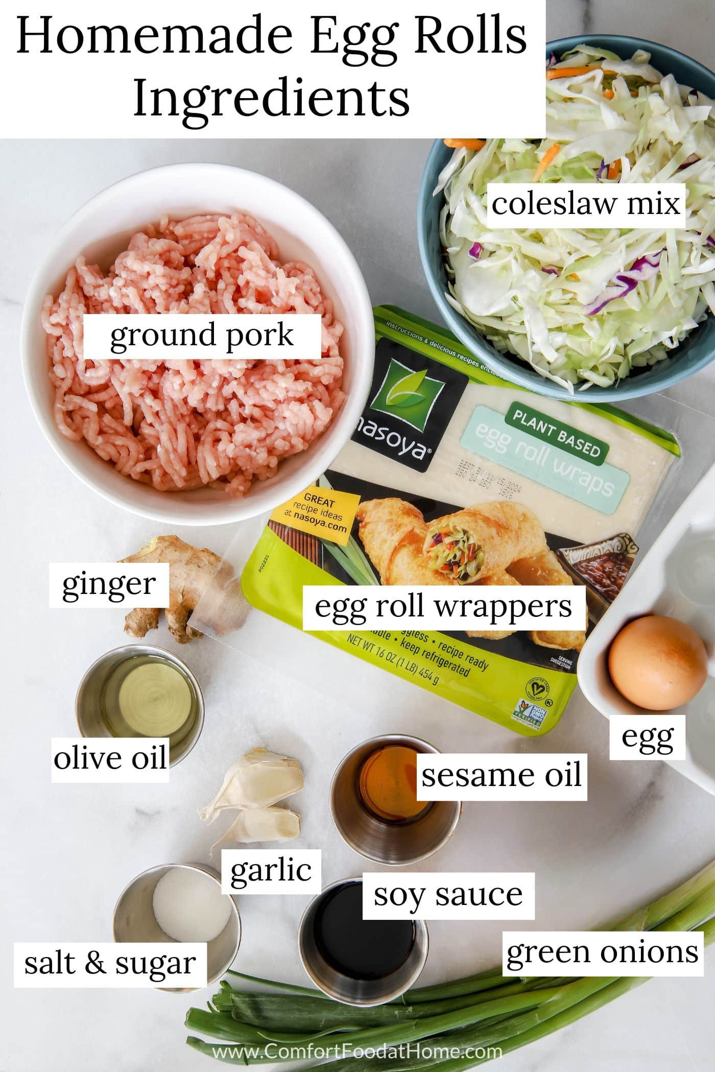 homemade egg roll ingredients.
