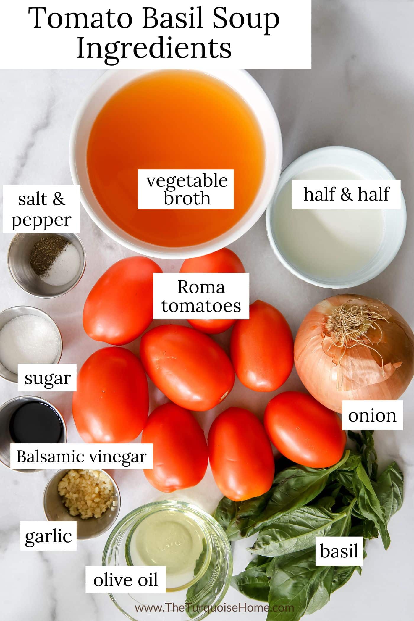 tomato basil soup ingredients.