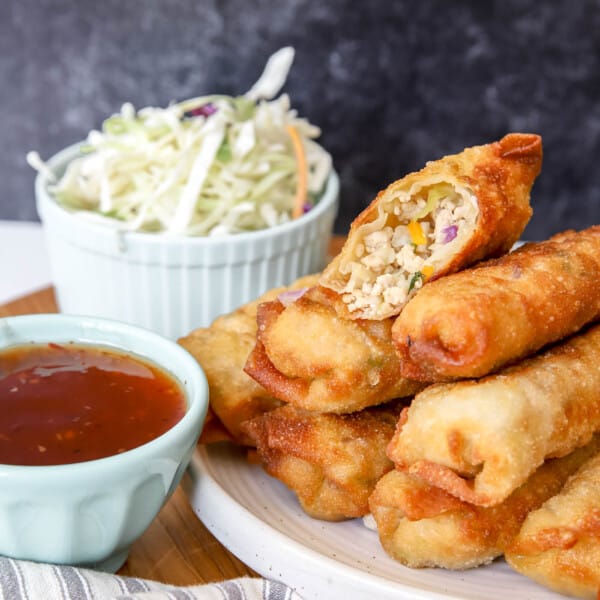 homemade egg rolls with dipping sauce