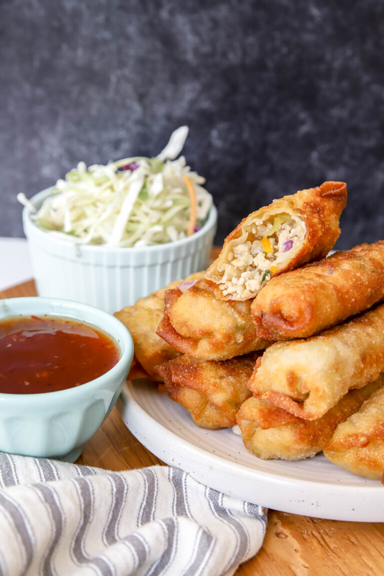 homemade egg rolls with dipping sauce