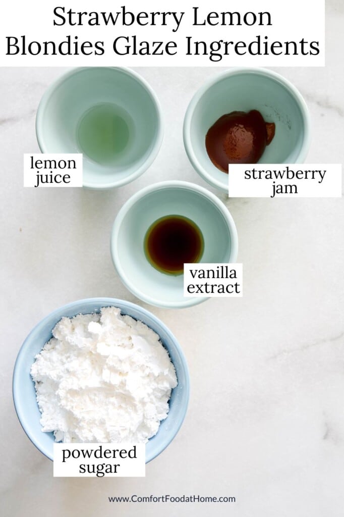 strawberry lemon blondies icing ingredients