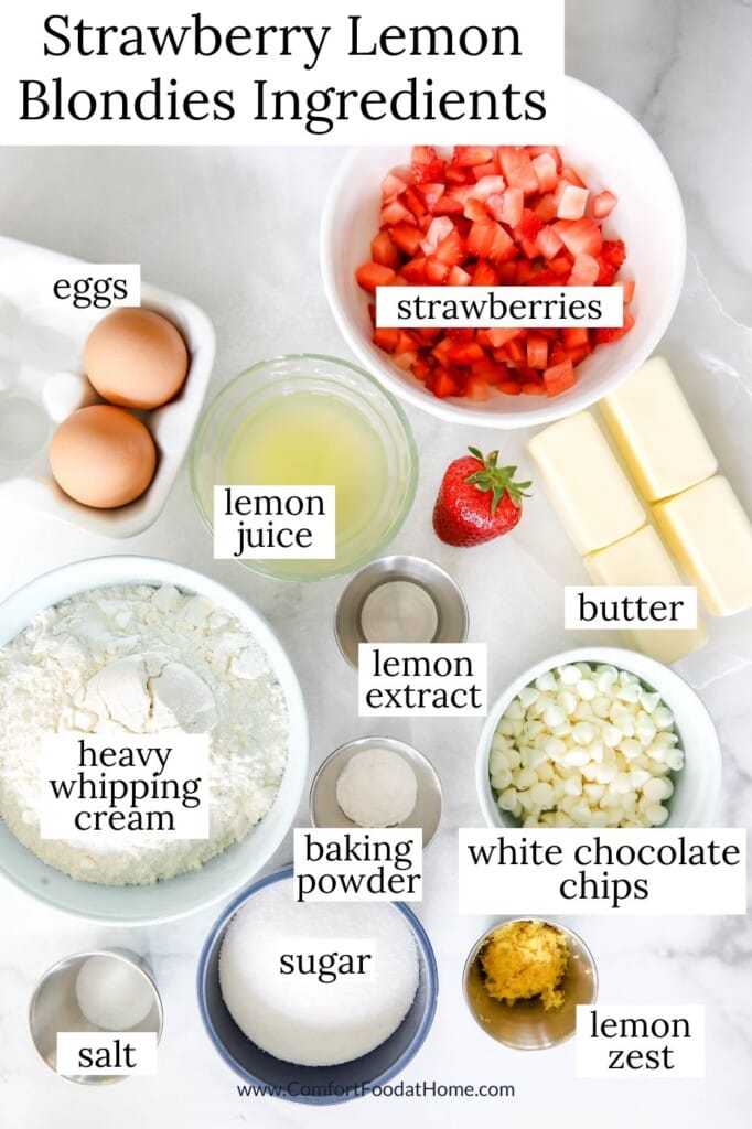 strawberry lemon blondies ingredients