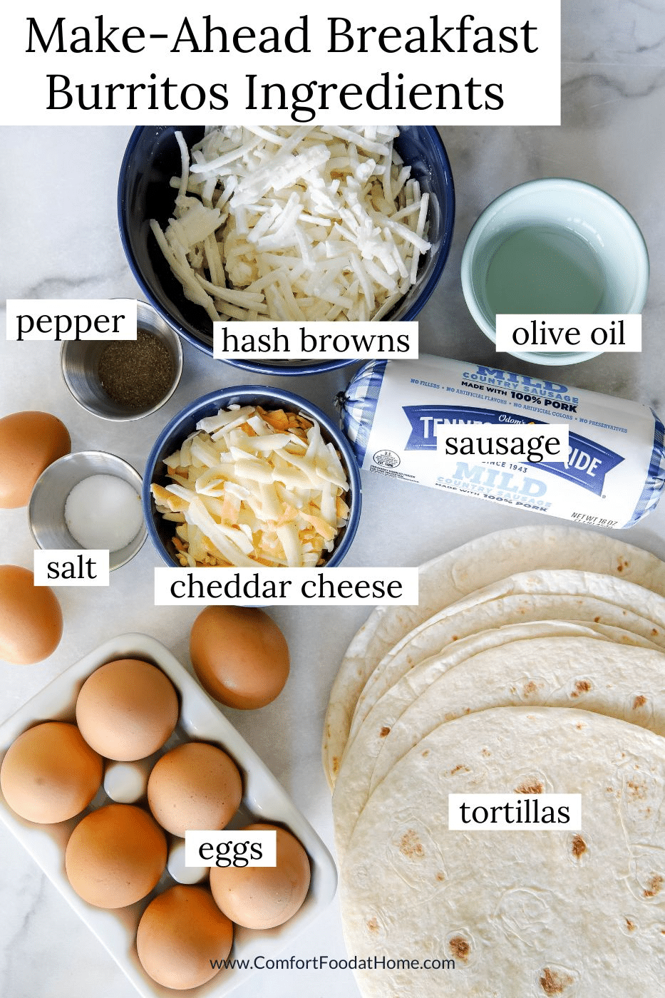 make-ahead breakfast burrito ingredients