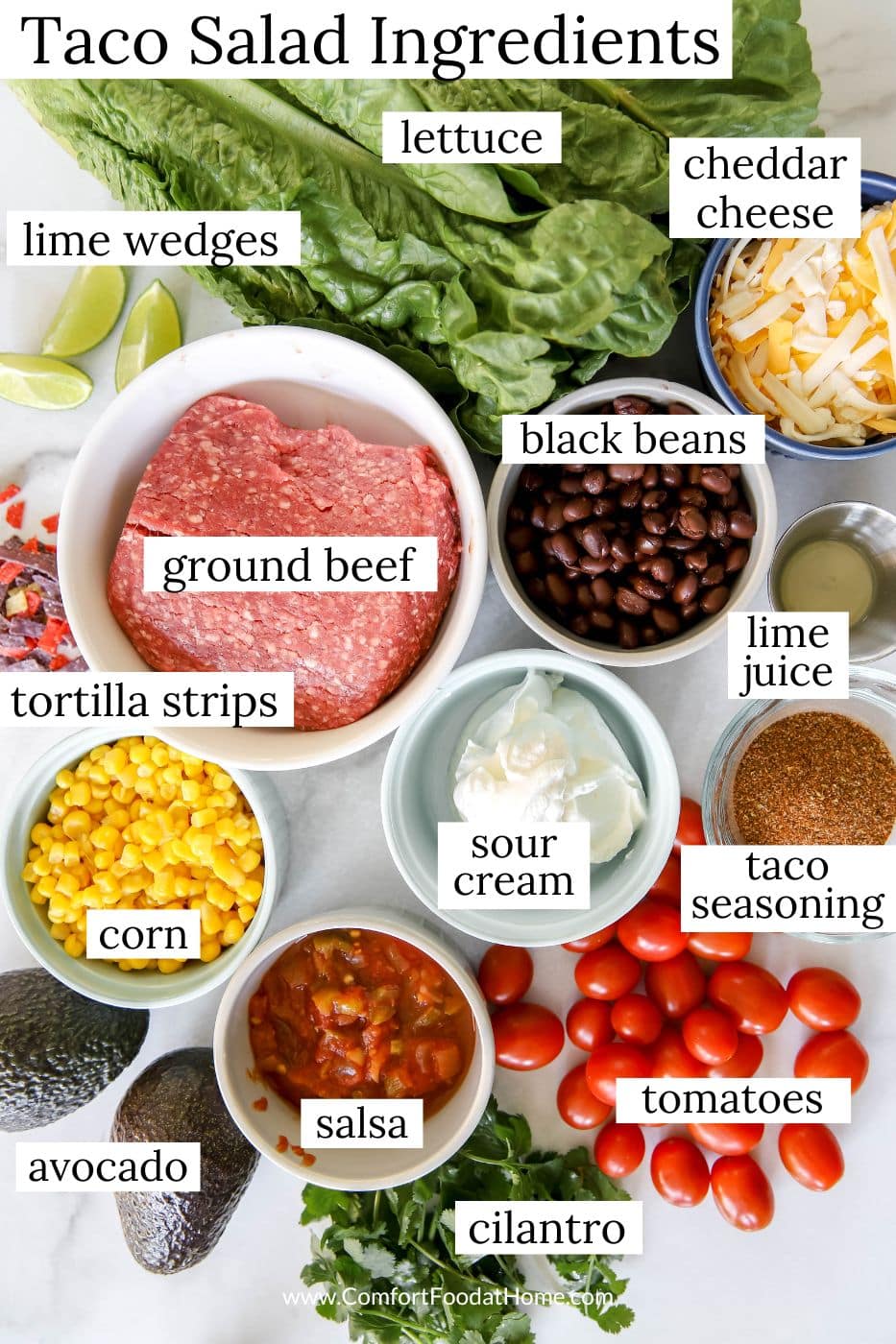 taco salad ingredients.