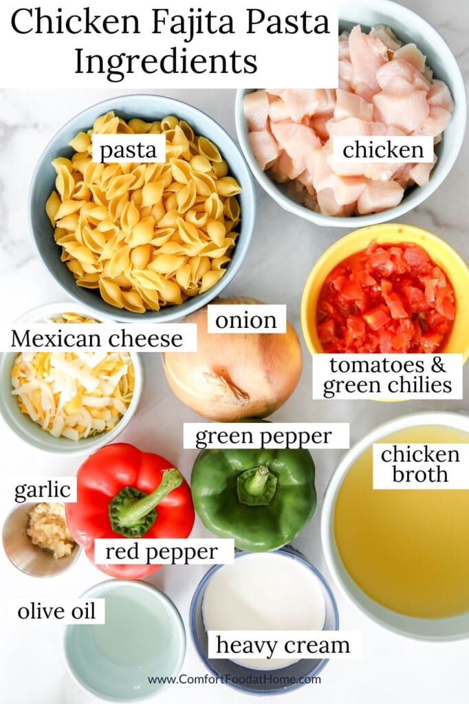 chicken fajita pasta ingredients